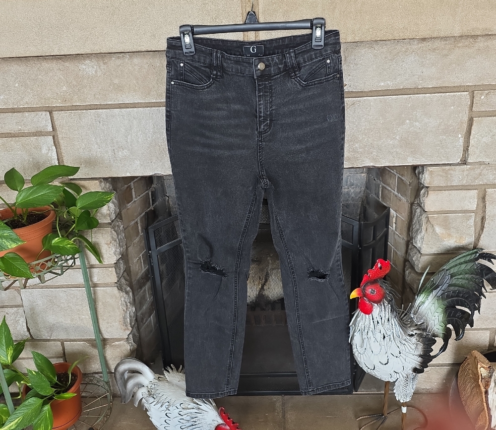 G by Giuliana Black Distressed Skinny Jeans